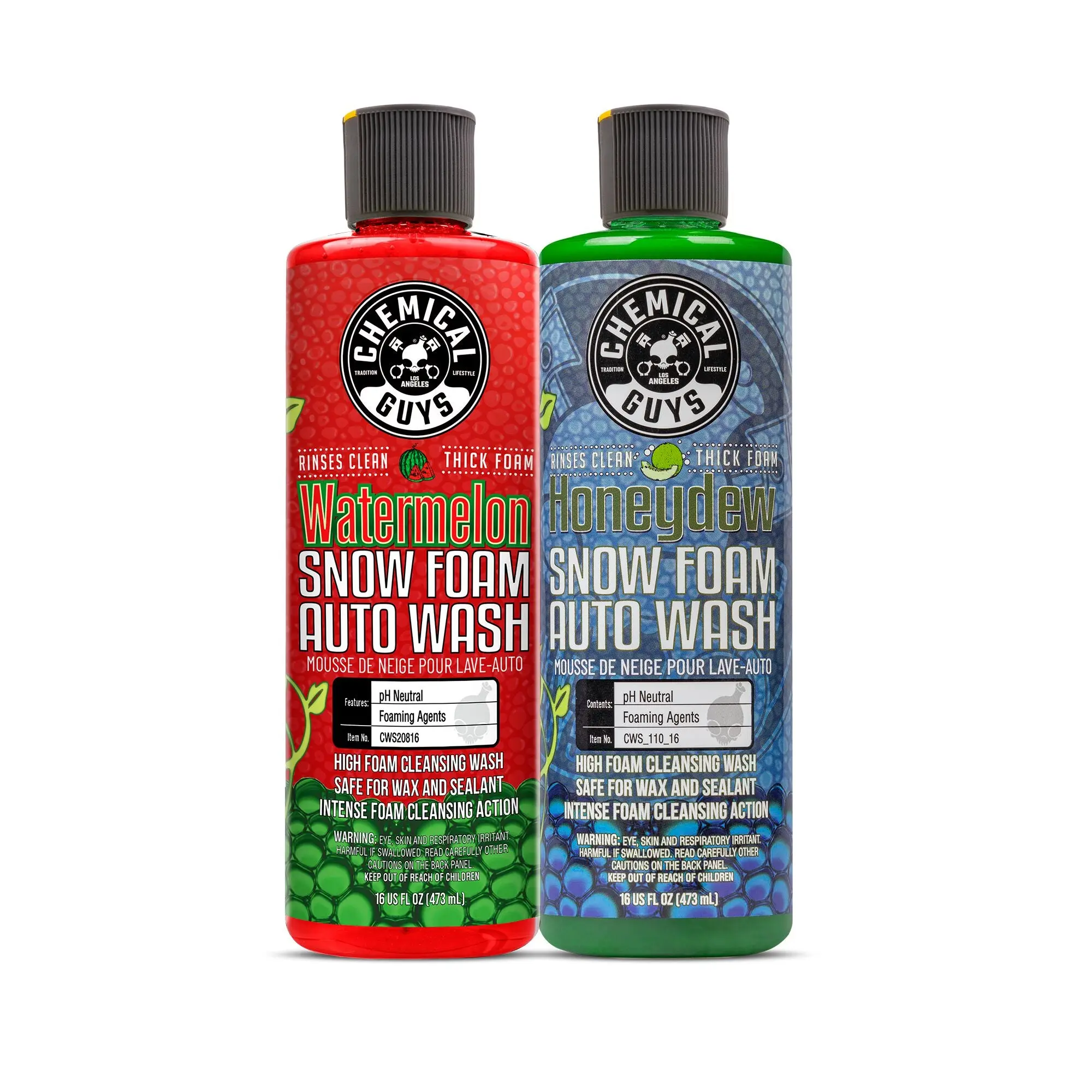 CHEMICAL GUYS Ultimate Snow Foam Combo Kit – Includes Honeydew & Watermelon Snow Foam Soaps for Thick, Clinging Suds, pH-Balanced Formulas Safe on Wax & Sealants, Rinses Clean with No Residue for a Scratch-Free, Glossy Finish, Car Wash, Foam Cannon Kit, C