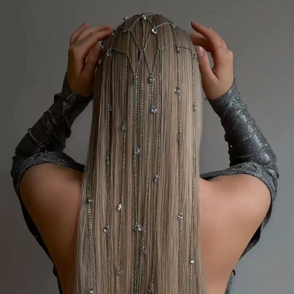 Tassel Headband Elegant Princess High-end Rhinestone Fringe Tiara Versatile Party Hair Accessory Hairband