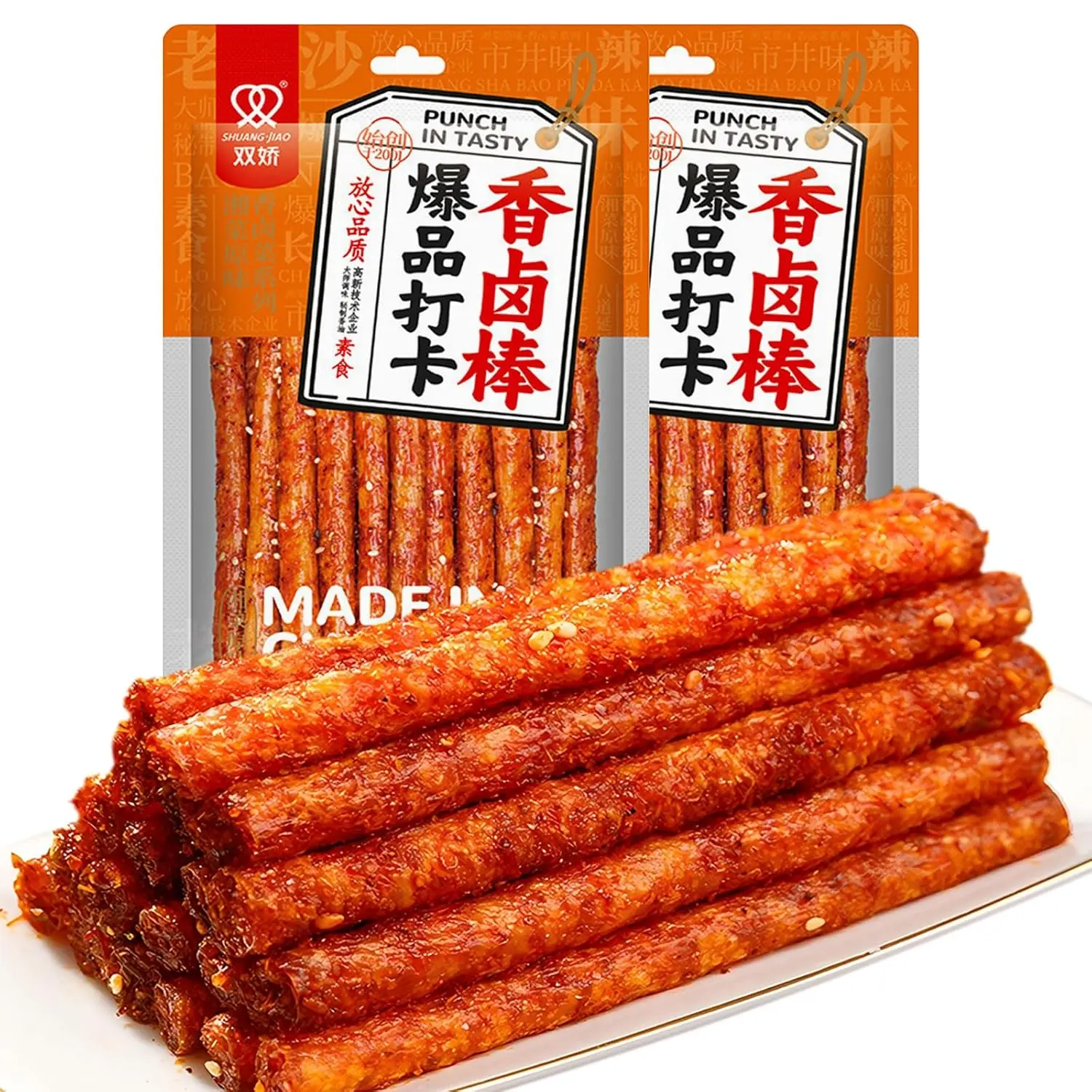 SXETBEAN Latiao Spicy Wheat Sticks Snack, Authentic Chinese Snack (2 Pack, 3.8 oz Each)