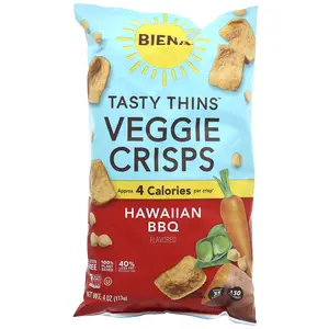 BIENA Tasty Thins™ Veggie Crisps, Hawaiian BBQ, 4 oz (113 g)