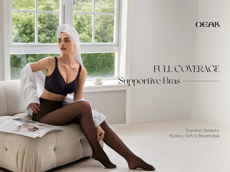 OEAK Seamless Women's Bra with Soft Support , Wireless and Full Coverage Available in Regular and Plus Sizes