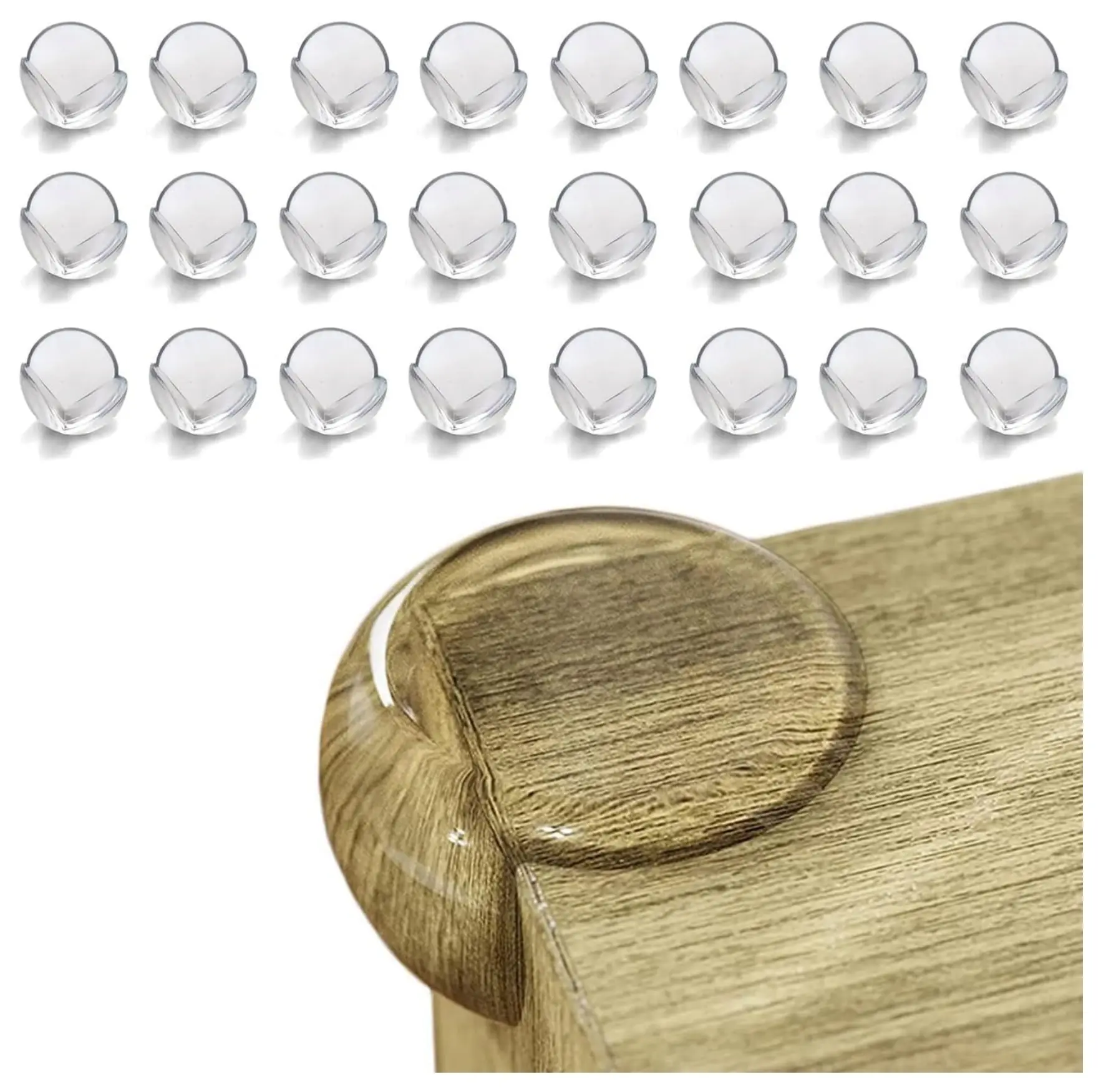 24 Pack Table Corner Protectors for, Improved Self Adhesive Clear Furniture Corner Guards & Edge Safety Bumpers, Round Proof Bumper, Table Edges & Sharp Corners Proofing