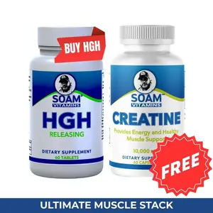 SoamHGH for Men and Women - L-Arginine, L-Ornithine & L-Glutamine - Super Compound Dietary Supplement & SoamCreatine - Creatine Supplement 1000 mg