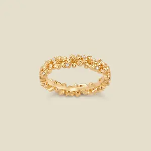 March CZ Birth Flower Eternity Ring