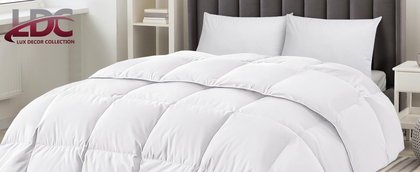 Lux Decor All Season Quilted 1 Pc Comforter- Box Stitching Duvet Insert - Autumn Lightweight Comforter - Soft, Breathable, Durable Cozy Microfiber Down Alternative - Easy-Care Polyester Filling Comforter Set