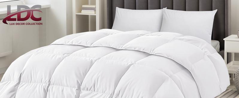 Lux Decor All Season Quilted 1 Pc Comforter- Box Stitching Duvet Insert - Autumn Lightweight Comforter - Soft, Breathable, Durable Cozy Microfiber Down Alternative - Easy-Care Polyester Filling Comforter Set