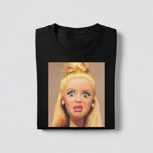 Graphic Tee Cotton Gift Tee,Graphic Shirts  Funny Meme T-Shirt withShocked Doll Face Doll Face Meme Shirt ShortSleeve Tee Trendy, Weird Shirt, Sarcastic, FitCasual Short Sleeve Funny T-shirts for SummerFashion Men&Women's Top for Daily