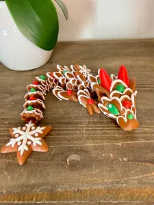 Baby Gingerbread Dragon | Mini Christmas Flexi Dragon | Holiday Cookie Dragon | 3D Printed Stocking Stuffer | Articulated Dragon Toy