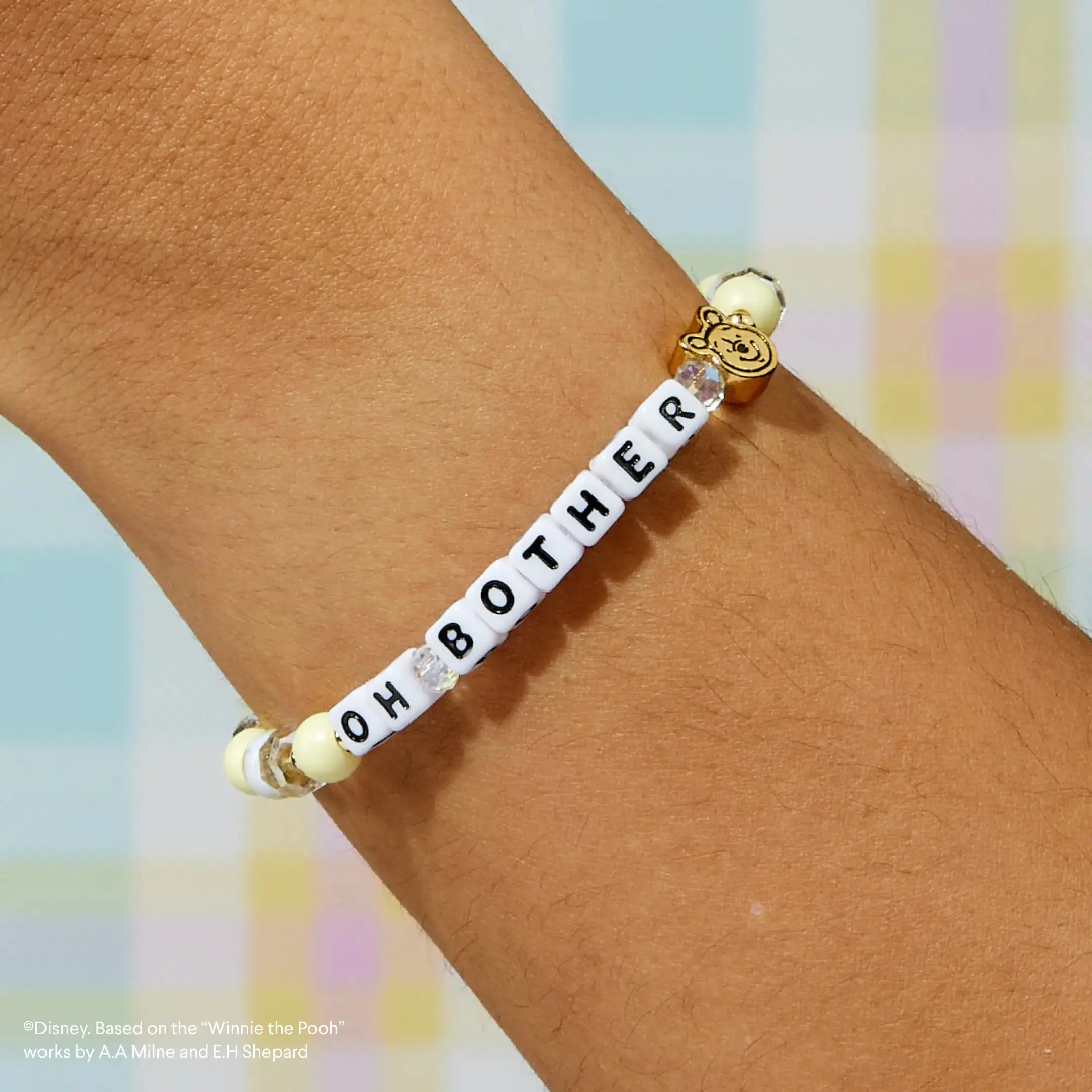 Little Words Project x Disney Winnie the Pooh Oh Bother Stacking Friendship Charm Bracelet - Costume Whimsical Jewelry, Honey Pot Tag Collector's Accessory for Bracelet Stacks, Charm Bracelets