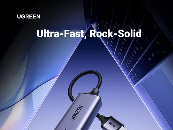 UGREEN USB to Ethernet Adapter, Plug and Play Ethernet Adapter, Aluminium Shell, 1Gbps Gigabit RJ45 to USB 3.0 Network Dongle, Compatible with Nintendo Switch, Laptop, MacBook, Surface Pro, Windows