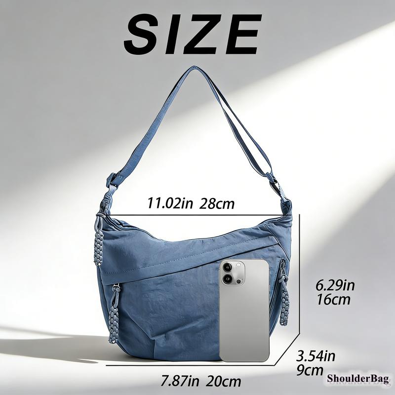 Dumpling Satchel for Women Men Lightweight Multi-Pocket Design Adjustable Strap Crossbody Bag for Daily Use