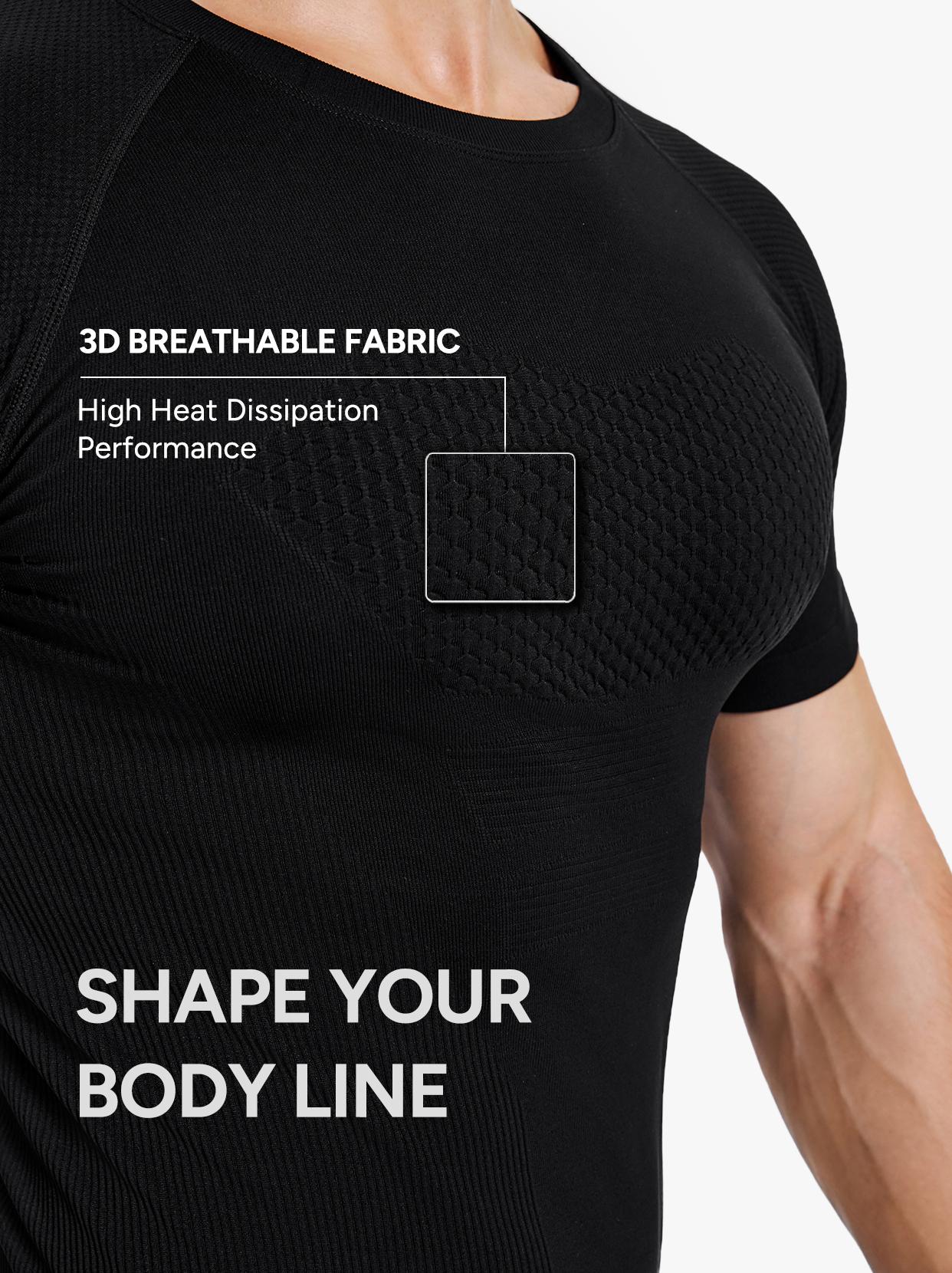 Nebility Men's Compression Shirts Cool Dry Short Sleeve Baselayer Athletic Workout T Shirts Activewear Fitness Rash Guard Clothing Shapewear