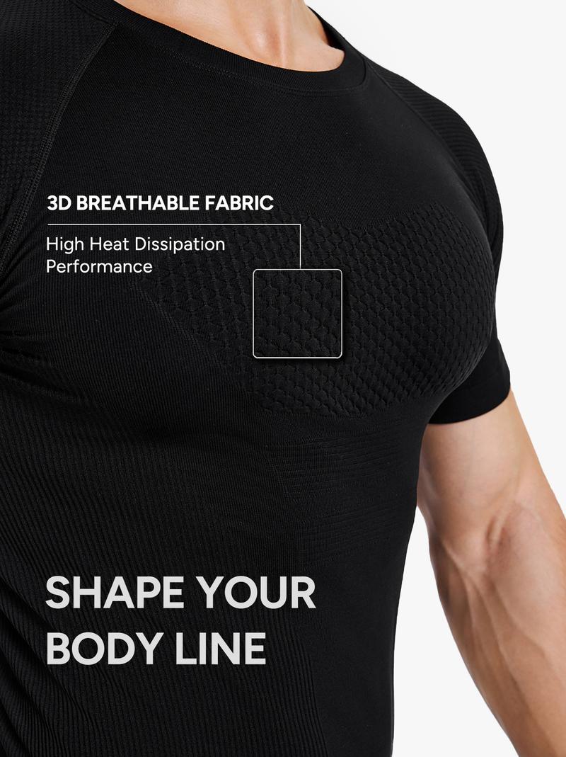 Nebility Men's Compression Shirts Cool Dry Short Sleeve Baselayer Athletic Workout T Shirts Activewear Fitness Rash Guard Clothing Shapewear