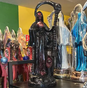 Santa Muerte statue 19 inch Black out Charged