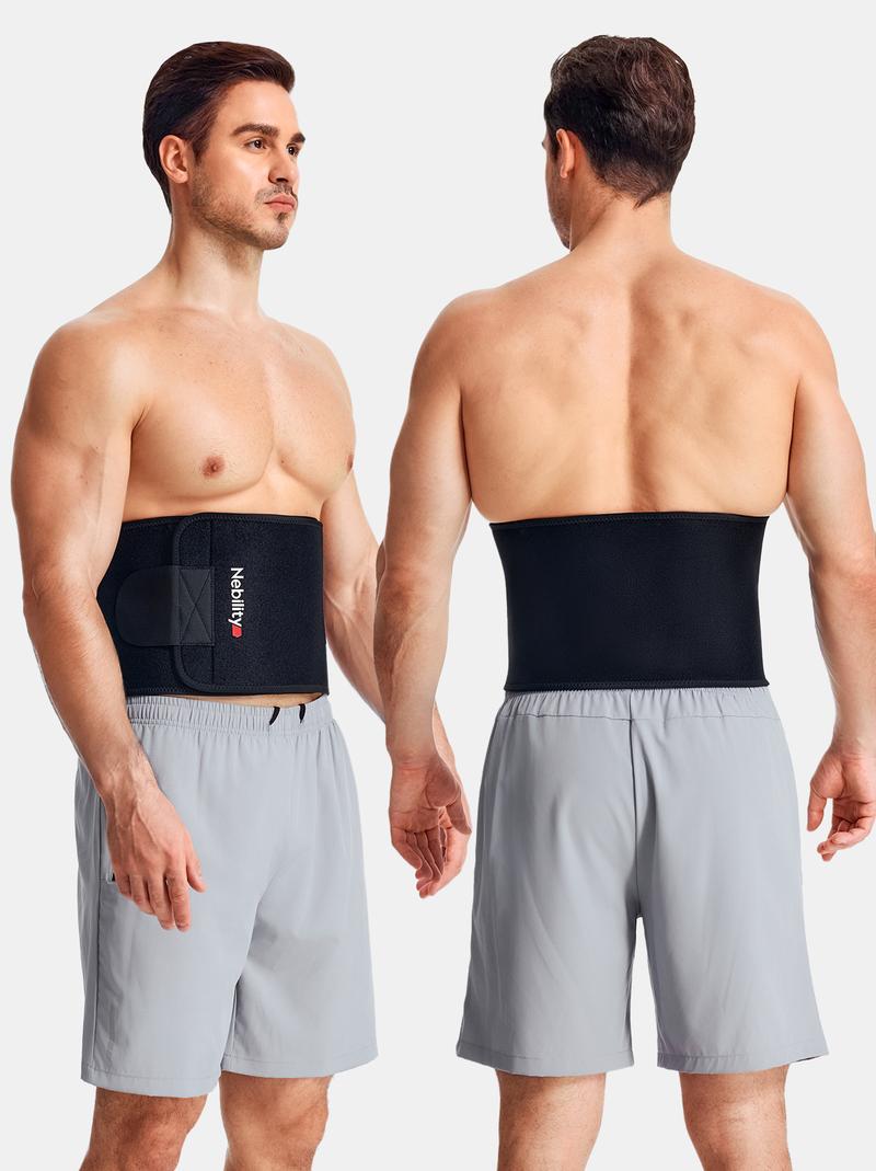 【Nebility】Men’s Waist Trainer Fitness Belt – Sweat-Activating Waist Trimmer with Support, Core Temperature Boost, Lumbar Support & Adjustable Velcro Fit