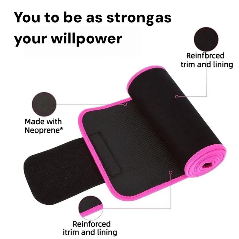 GETBED Classic Sweat Waist Trimmer for Women & Men Black/Pink CR Neoprene with Neo-Sweat Technology for High Intensity Training Gym Workouts Fitness Layer Waist Trainer Belt Exercise Waistband 2 Adjustable Sizes Choose Color