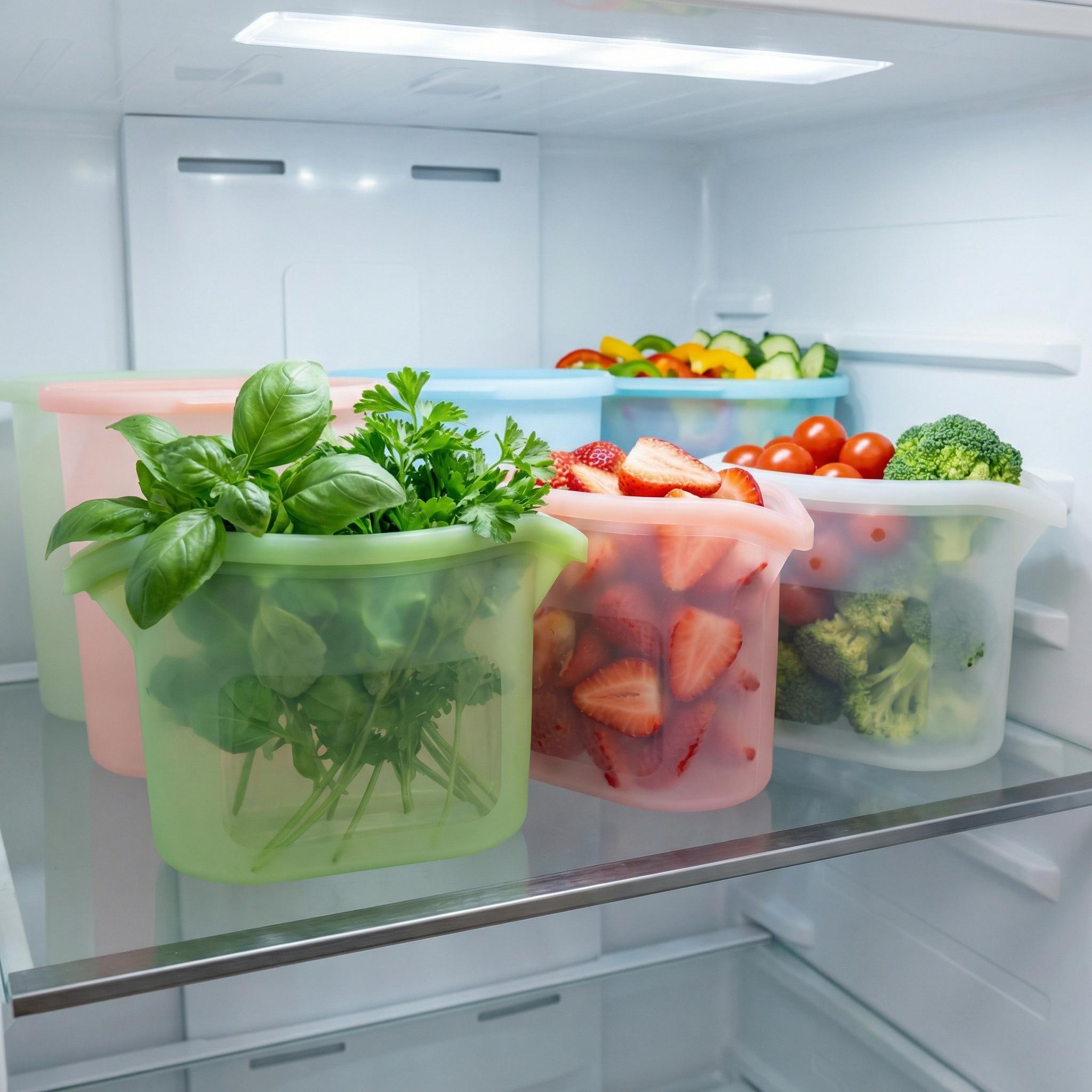 2-pack silicone food bags,Seal fresh, reuse daily. Silicone food bags for fridge, freezer & on-the-go.#siliconebags #reusablestorage #foodfresh #tiktokmademebuyit #fyp#food