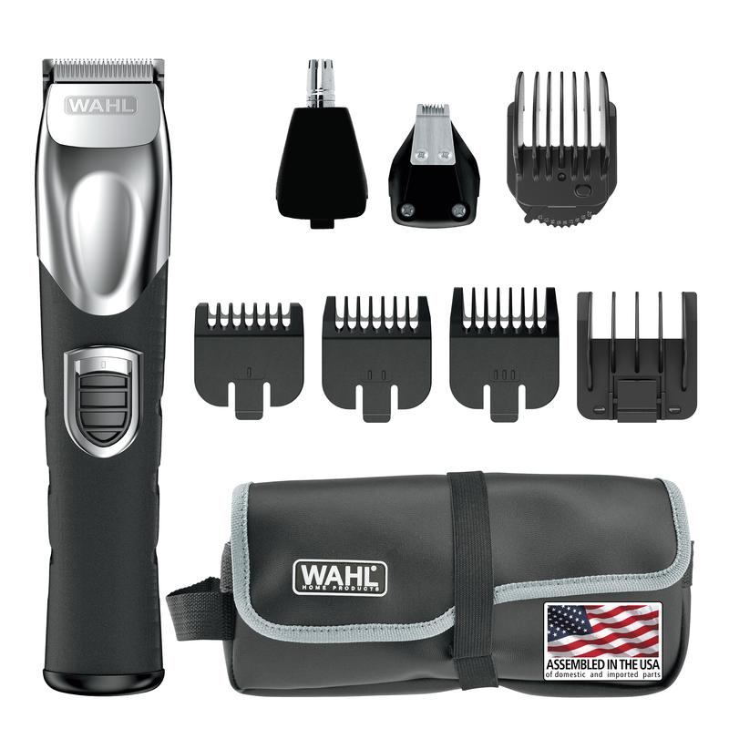 Wahl USA Rechargeable Lithium Ion All in One Beard Trimmer for Men with Detail and Ear & Nose Hair Trimmer Attachment – Model 9854-600B