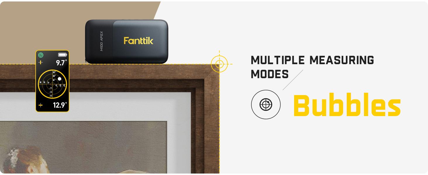 Fanttik M100 Apex 2-in-1 Digital Laser Tape Measure with HD IPS Color Display, 165Ft Rechargeable Laser Measurement Tool & 9.8Ft Measuring Tape, 6 Units Selectable, for Distance/Area/Volume