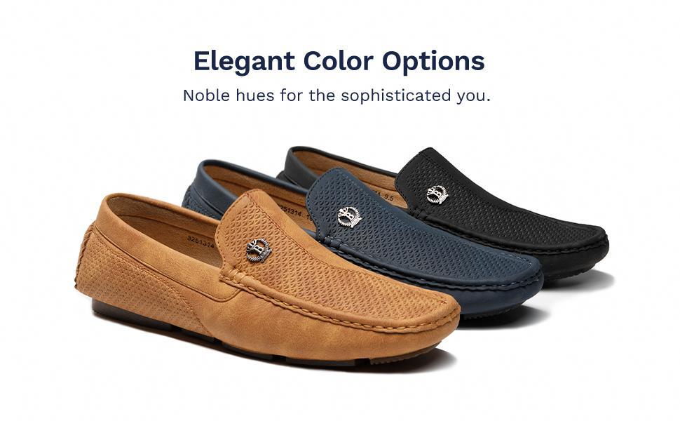 Bruno Marc Men's Versatile Slip-On PU Leather Loafers with Round Toe