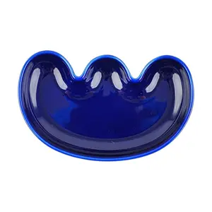 POLAATHOME Korean Vegetable Mini Dish - Eggplant Shaped Sauce Dish for Dips, Soy Sauce, Vinegar, Kimchi - 12x7.4cm