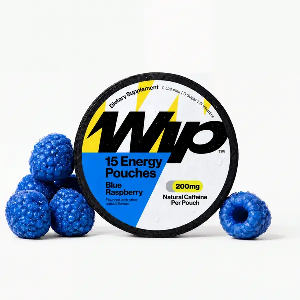 WIP Energy Pouches - Blue Raspberry - 15 Count - Caffeine - Nicotine-Free