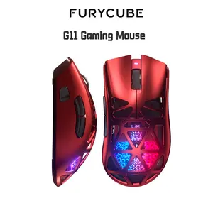 FURYCUBE G11 Hollow Design PAW 3311 Sensor Wireless Gaming Mouse BK3633 Huano Switch 400mah 22000 DPI 300 IPS Lightweight Premium for Enhanced Performance & Gaming Room Accessories