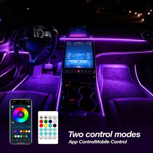 Acrylic LED Colorful Cool Light Wireless Car Ambient Light, 110cm+110cm, Wireless Remote Control, APP Control, USB Charging, DIY, Car Interior Modification, Light Strip, Decorative Light Strip