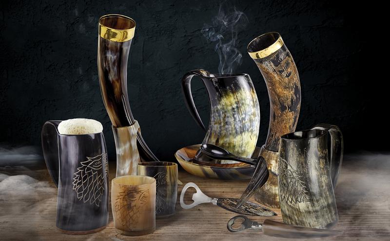 Viking Culture Viking Beer Mug Gift Set - Handcrafted Medieval Drinking Horn Tankard 16 oz Mug 3 oz Shot Glass & Fenrir Bottle Opener Wolf/Fenrir Engraving Unique Christmas Gift for Him Dad Husband Limited 2025 Edition