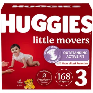 Huggies Little Movers Disposable Diapers - Econ+ Pack - Size 3 - 168ct