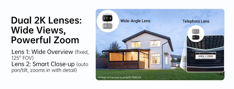 TP-Link & Tapo C246D(2-Pack) 2K 3MP Dual Lens Pan/Tilt Indoor/Outdoor Security Cameras with AI Detection, 360° Pan, Free Person/Vehicle Detection, SD/Cloud Storage, Works with Alexa & Google Home