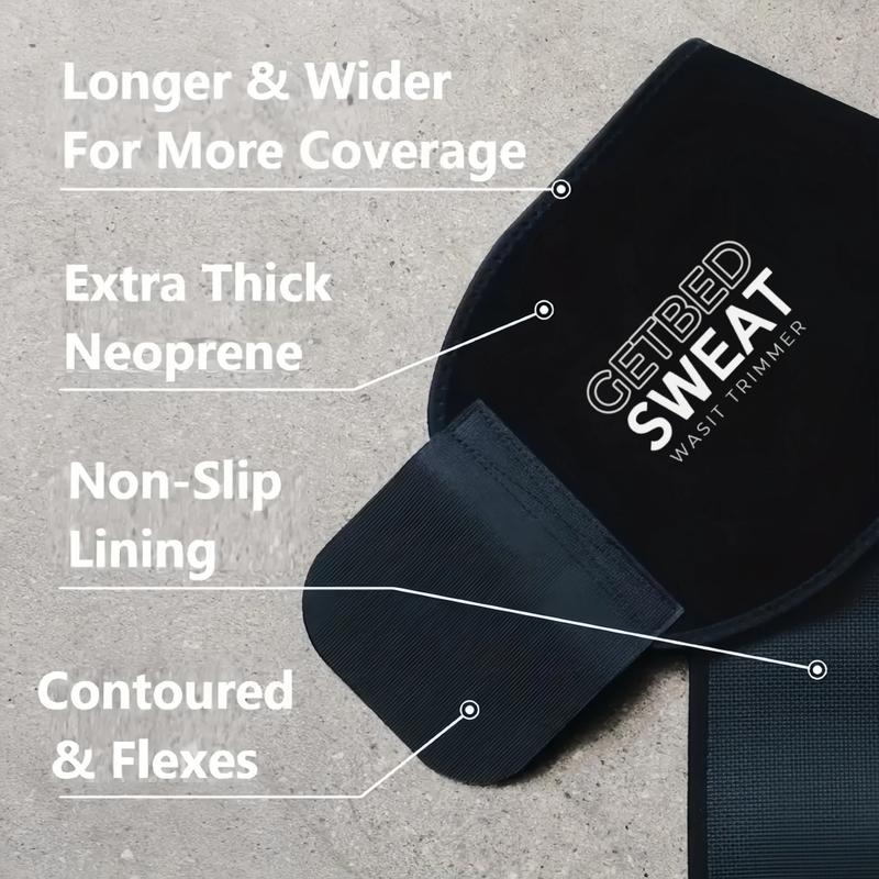 GETBED Classic Sweat Waist Trimmer for Women & Men Black/Pink CR Neoprene with Neo-Sweat Technology for High Intensity Training Gym Workouts Fitness Layer Waist Trainer Belt Exercise Waistband 2 Adjustable Sizes Choose Color