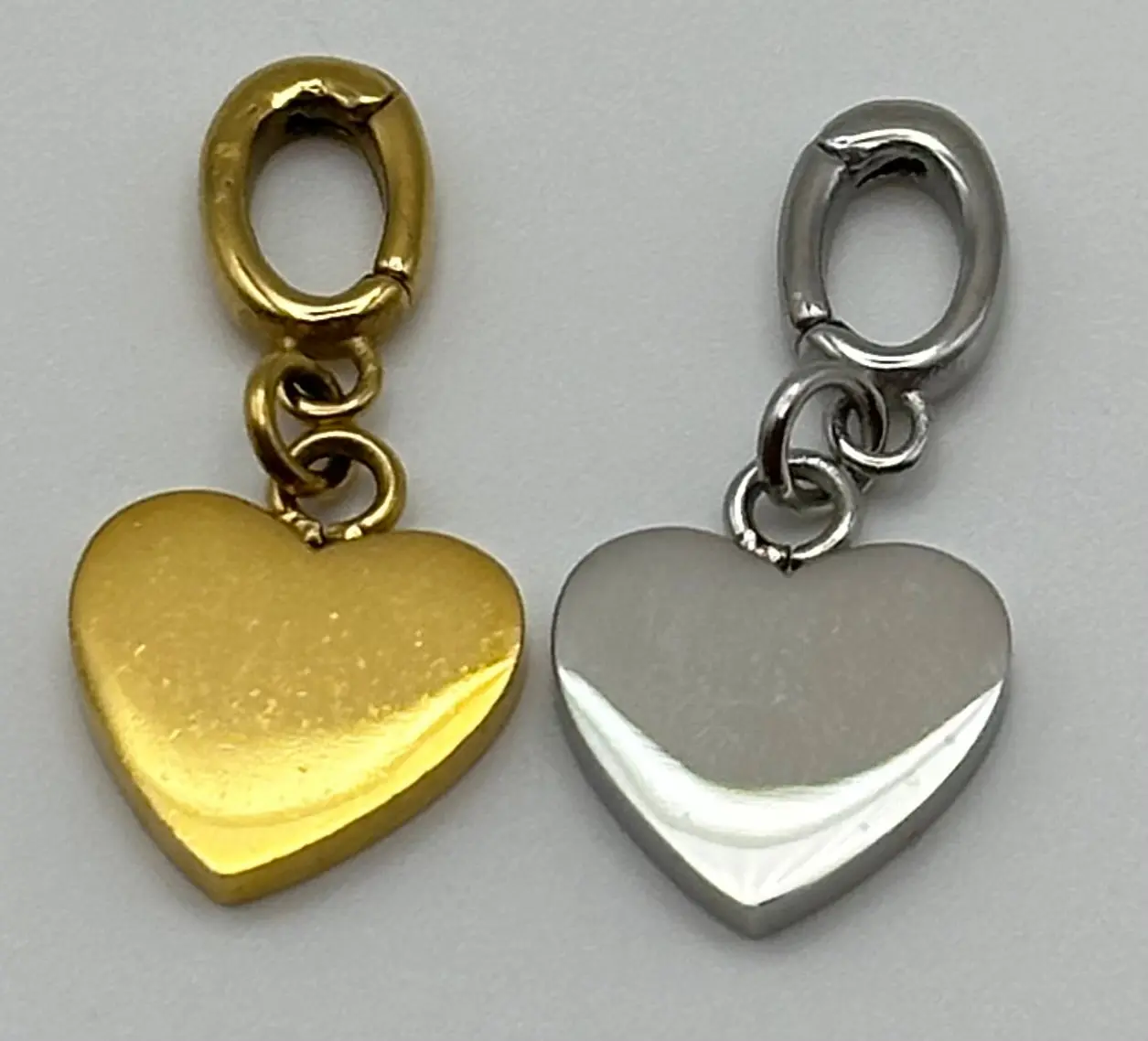 Women's Heart Shaped Pendant Charm - Stainless Steel, One Size, Inspirational Resilience-Themed, Interchangeable Gold & Silver, Waterproof Everyday Fashion Jewelry Gift