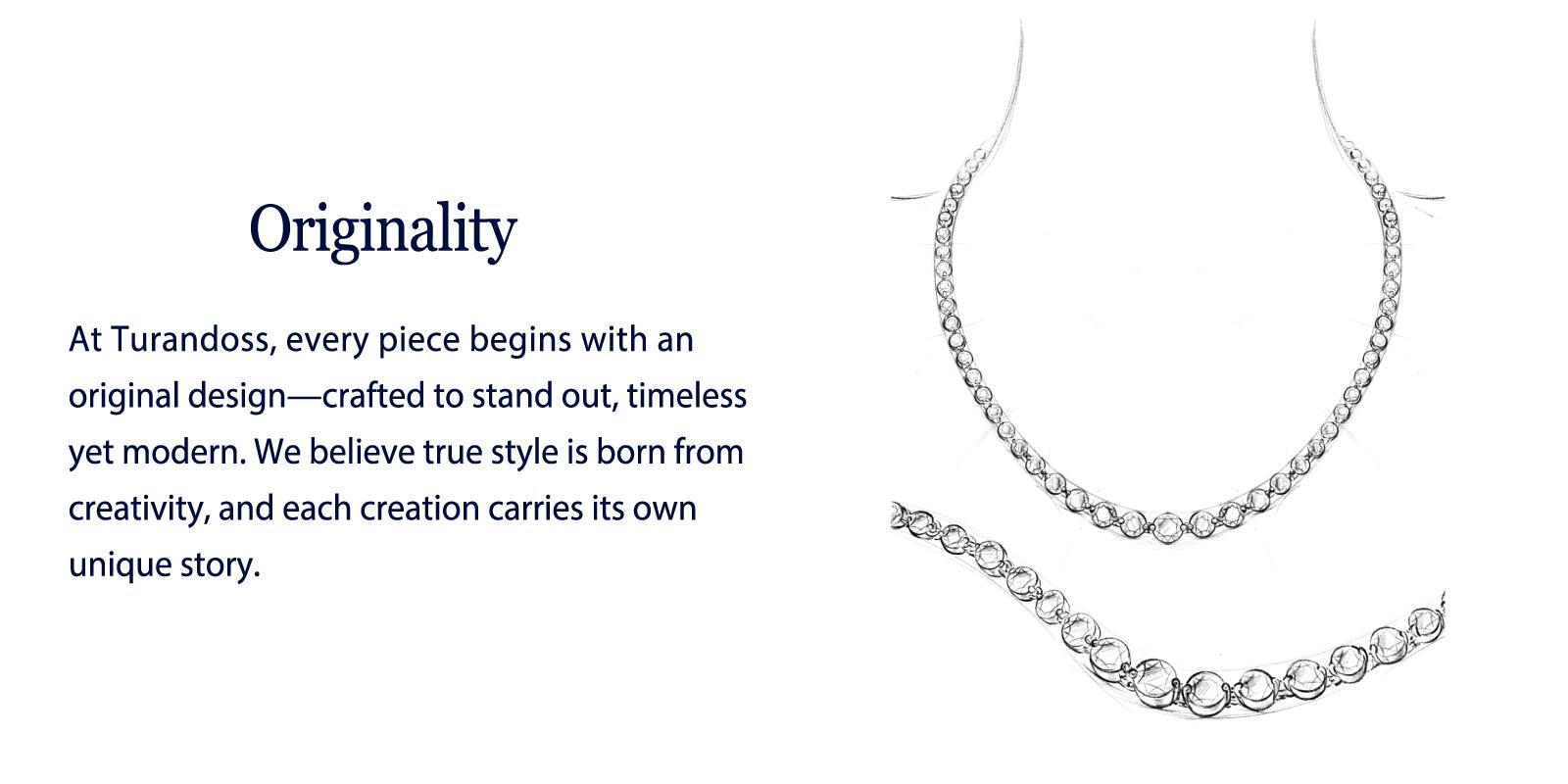 Turandoss Handcrafted Tennis Necklace in 14K Gold Plating | Graduated CZ Stones, Adjustable – Valentine’s Gift SpringStatements