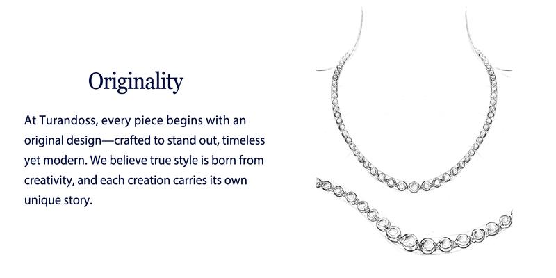 Turandoss Handcrafted Tennis Necklace in 14K Gold Plating | Graduated CZ Stones, Adjustable – Valentine’s Gift