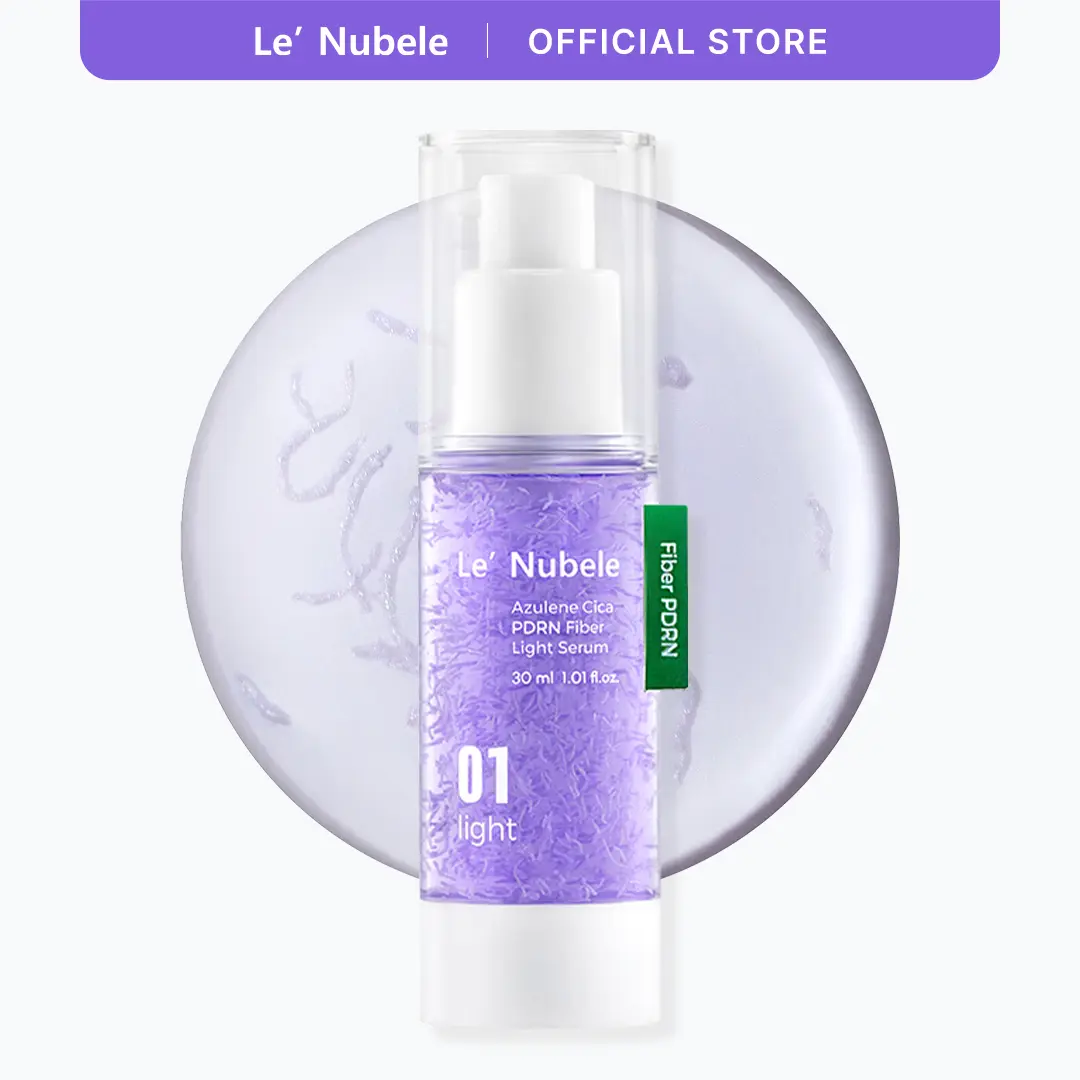 [Le Nubele] AZULENE CICA PDRN FIBER LIGHT SERUM | Soothing Serum for Sensitive & Acne-Prone Skin | PDRN Fiber 2,000ppm + Azulene Cica + Allantoin | Korean Skincare | 1.01 fl.oz