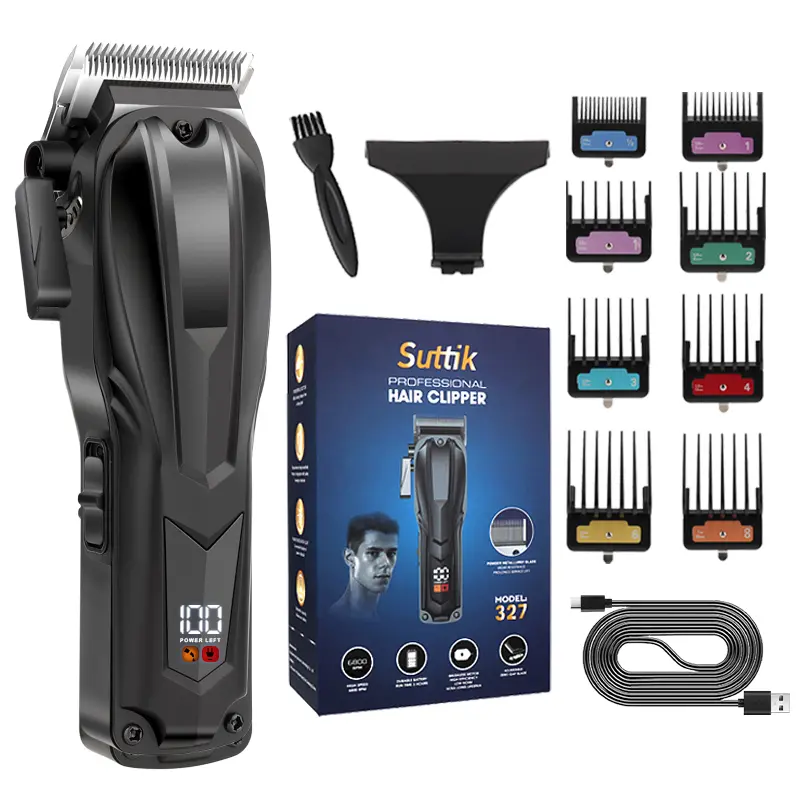 Suttik Men's Brushless motor hair salon hair clipper, Professional Hair Clippers, Cordless Men's Hair Clippers, Hairdressers, Grooming, Family，Barber，Cordless Mens Clippers for Hair Cutting Comfort Trimmer Set