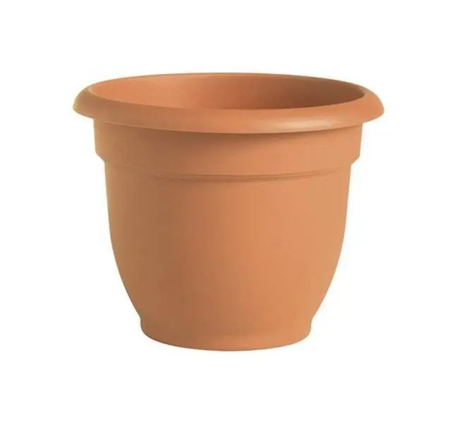 Fiskars 20-56110 10 in. Terracotta Clay Bell Ariana Design Resin Planter - Indoor/Outdoor for Home & Garden Use