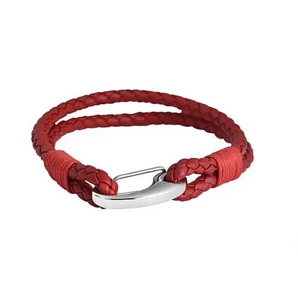 GOLD TIME INTERNATIONAL, INC Men's Braided Leather 2-Strand Bracelet