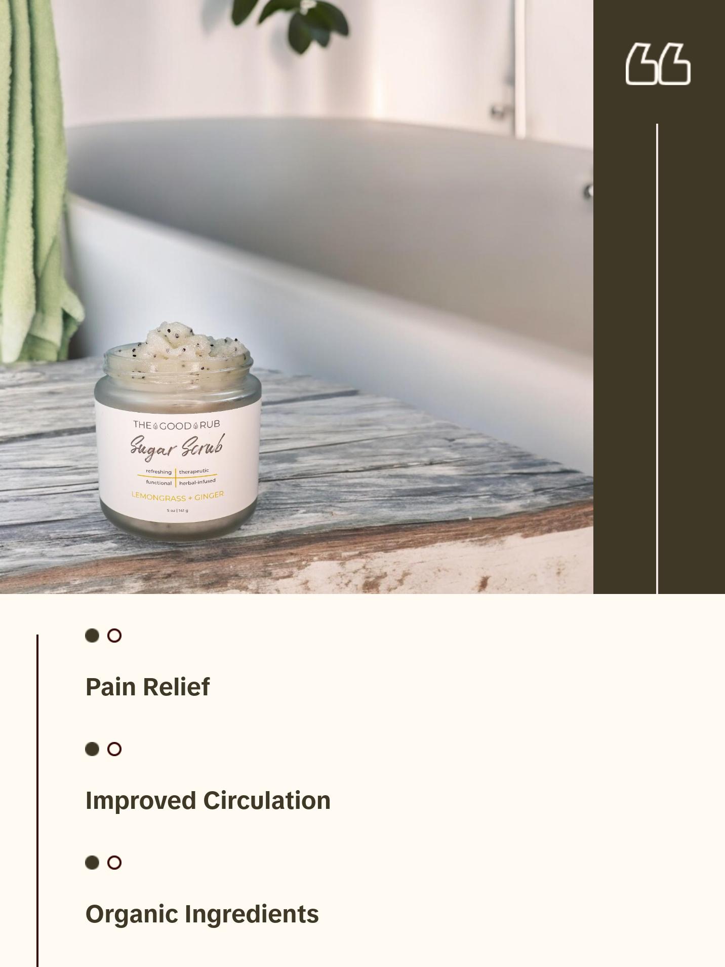 Lemongrass + Ginger Sugar Scrub - Pain and Circulation Support
