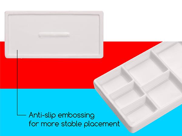 MEEDEN 9-Well News Ceramic Rectangle Artist Paint Palette for Watercolor Gouache Acrylic Oil Painting, 6-4/5 by 3-1/3-Inch