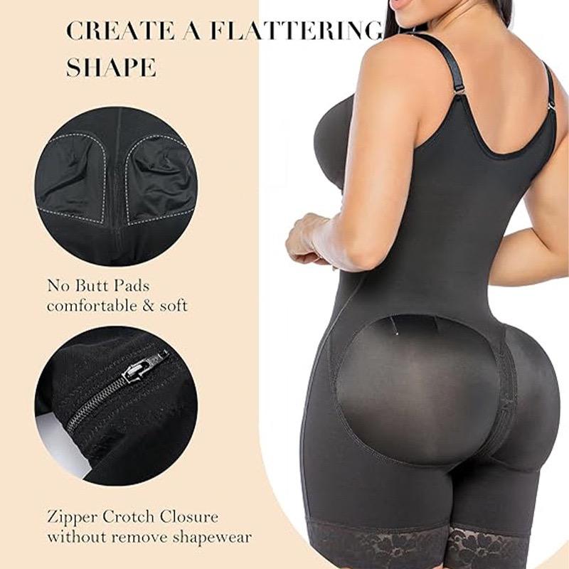 2 Piece Fajas Colombianas shapewear Tummy Control Butt Lifter Shaper with Zipper Crotch detachable shoulder strap SpringStatements
