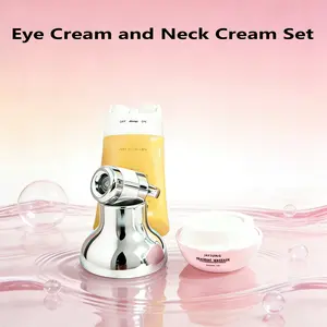 Neck Firming Roller Cream and Eye Cream Set for Moisturizing Hydrating Skin, Smoothing Fine Lines, Enhancing Eye and Neck Skin Elasticity, Hydrate Moisture Moisturize eye firming cream neck - eye care Electric with Red Light Vibration Moisturizer