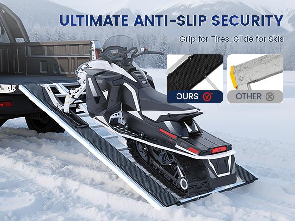 Aluminum Loading Ramp 77" x 54" Ultra-Wide, 1800LBS Capacity, Aluminum Tri-Fold Ramps with Ski Guides for Motorcycle/Dirt Bike/Trailer/ATV/UTV/Garden Tractor/Lawn Mower