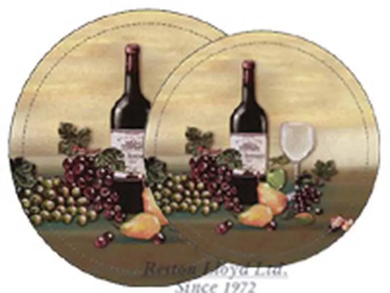 Reston Lloyd 4-Piece Round Scratch-Free Electric Kitchen Tin Burner Cover Set, Wine Theme Vine Design, Round Shape