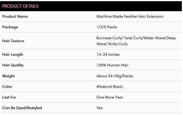 QVR Burmese Curly Crochet Hair Natural Black Machine Made Feather Crochet Human Hair Extension for Stylish Looks