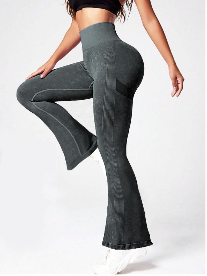 Women's Butt Lifting Flare Leggings Long Length Hidden Scrunch Athletic Outfit with Elastic Waist Yoga Pants for Gym & Casual Wear - Activewear Fitness