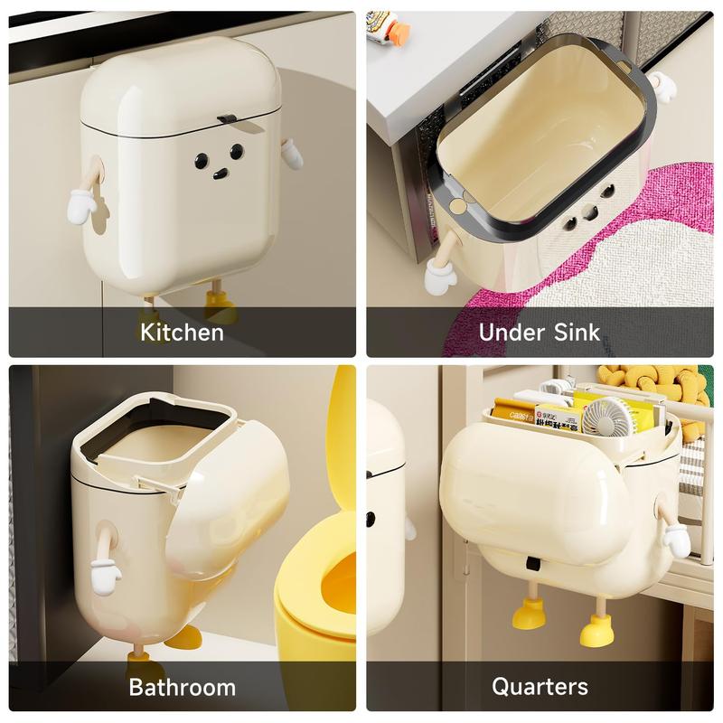 UFORU 3.2-gallon/12-liter kitchen compost bin, can be placed on countertops or under sinks, made of plastic,  can be hung or wall-mounted, suitable for bathrooms, offices, etc. Made of ABS plastic, smooth surface, leak-proof seal. Automatic Dustbin