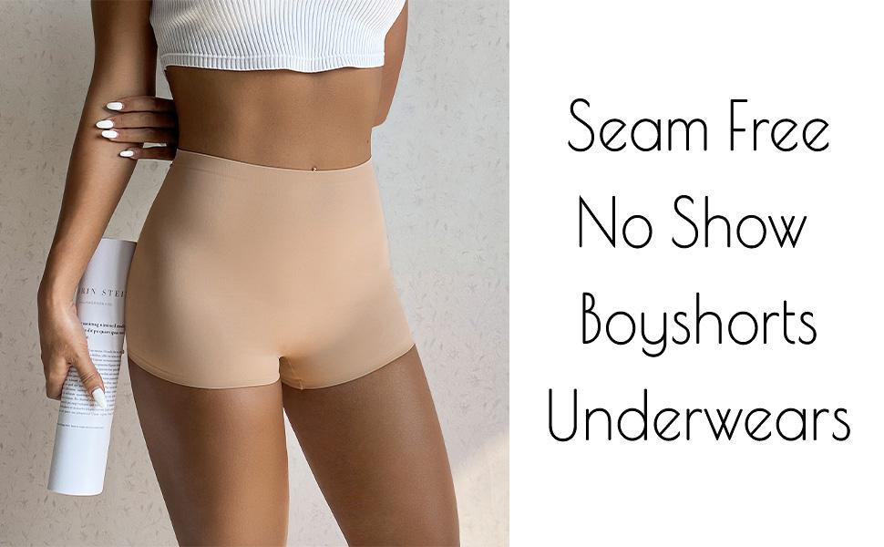 FallSweet No Show Boy Shorts Underwear for Women Seamless Panties Boxer Briefs Pack