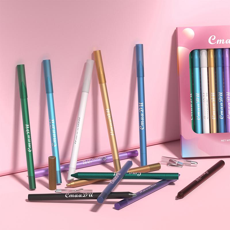 12 Colored Gel Glitter Eyeliner Pencils Set,Matte Liquid Eyeliner Set,Colorful Neon Eyeliner Pencil,Colored Eye Liners and Shadow Pencil,Waterproof Long Lasting Eye Liner,Christmas Makeup Gift Kit for Women,Halloween Makeup cream liner Lipliner Metallic